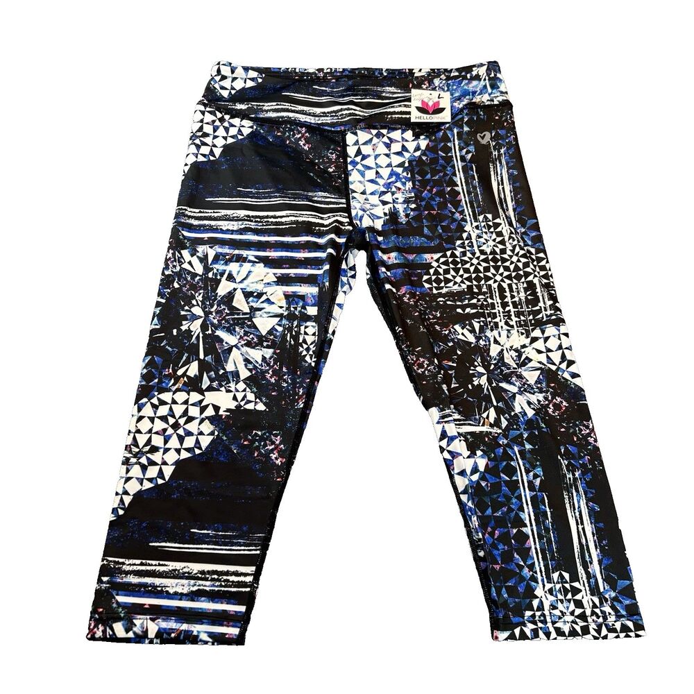 Shoactive Womens Leggins Size Large Active Wear NEW Printed Capri